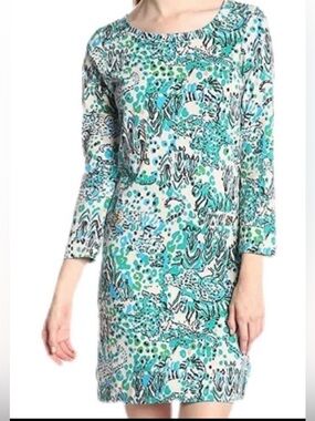 Lilly Pulitzer Corine 3/4 Sleeve Mini Dress - Sea Oat - XXS